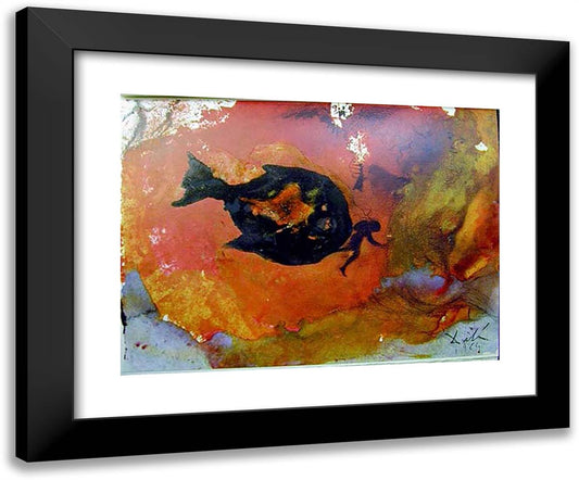 Ionas in Ventre Piscis 24x20 Black Modern Wood Framed Art Print Poster by Dali, Salvador