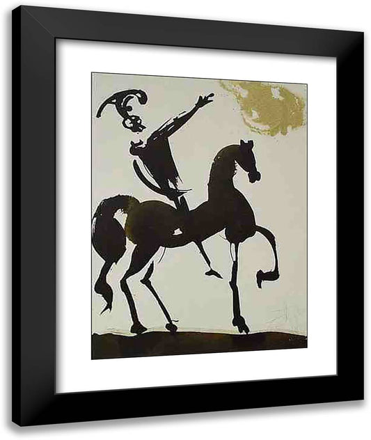 Iosue Fortis in Bello (Joshua 1012) 20x24 Black Modern Wood Framed Art Print Poster by Dali, Salvador