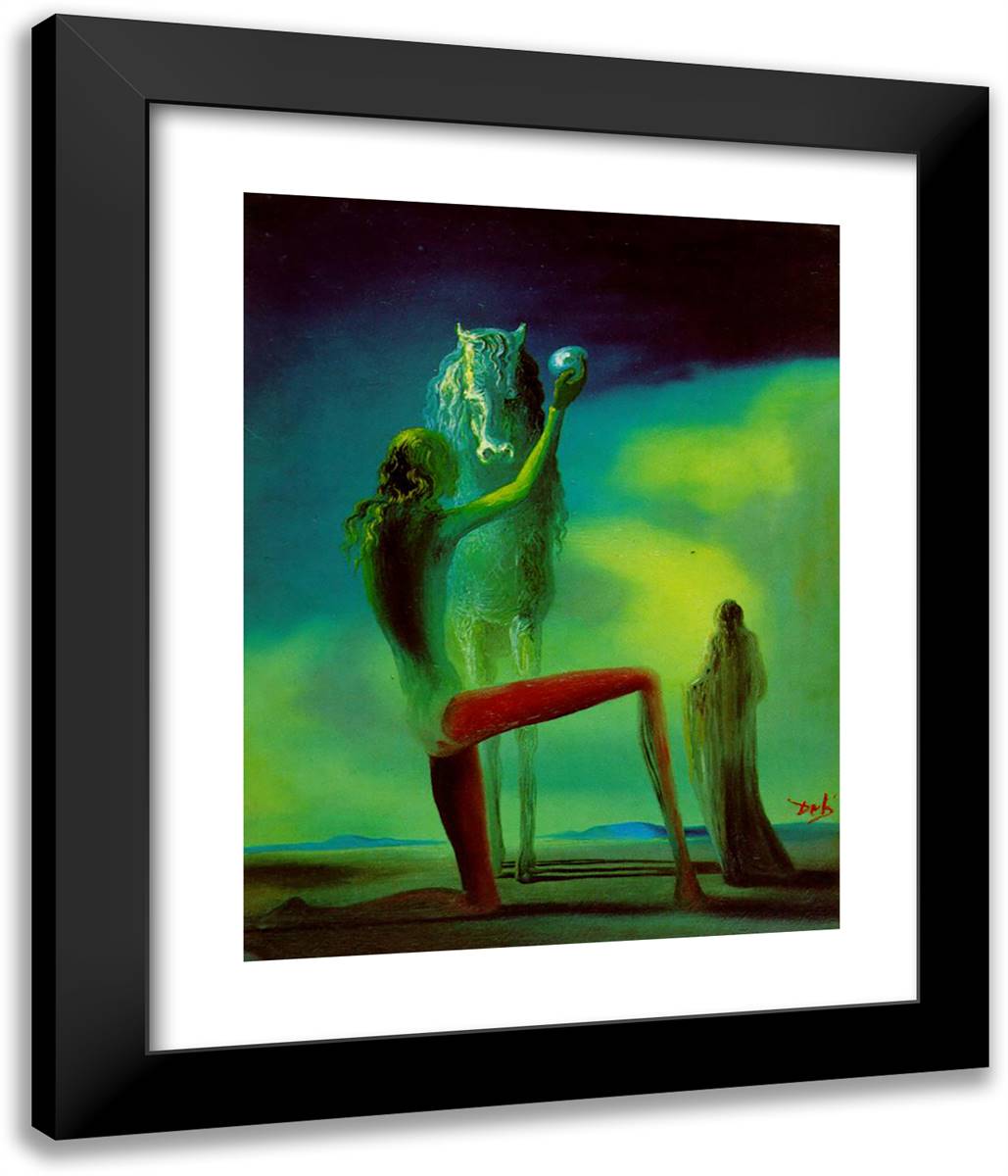 Knights of Death 20x24 Black Modern Wood Framed Art Print Poster by Dali, Salvador