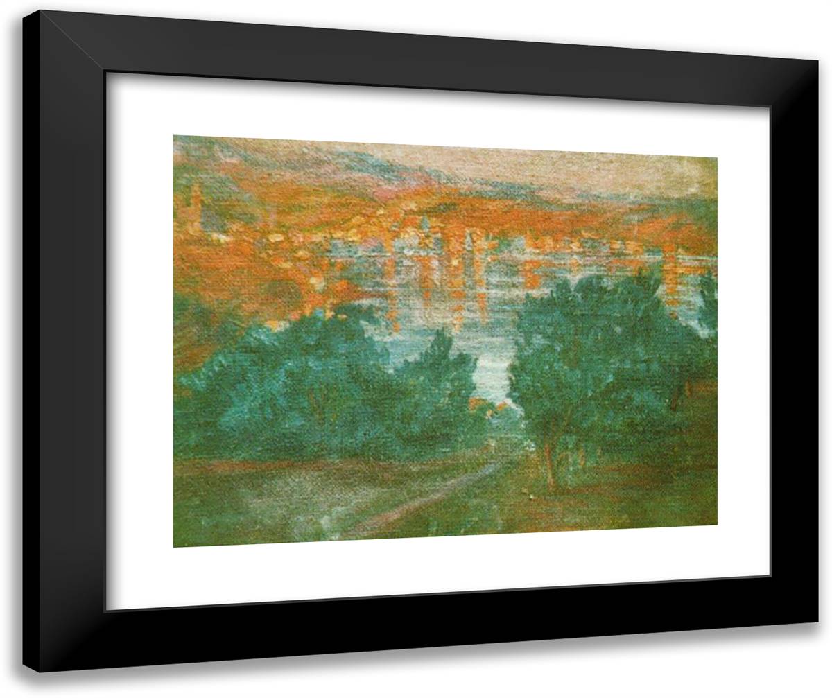 Landscape - Cadaques 24x20 Black Modern Wood Framed Art Print Poster by Dali, Salvador