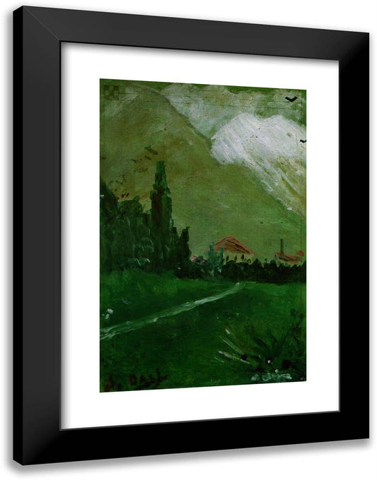 Landscape Near Figueras 18x24 Black Modern Wood Framed Art Print Poster by Dali, Salvador