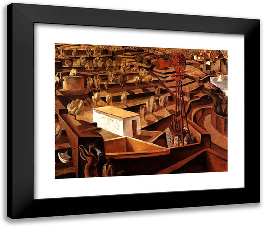 Landscape of Cadaques 23x20 Black Modern Wood Framed Art Print Poster by Dali, Salvador