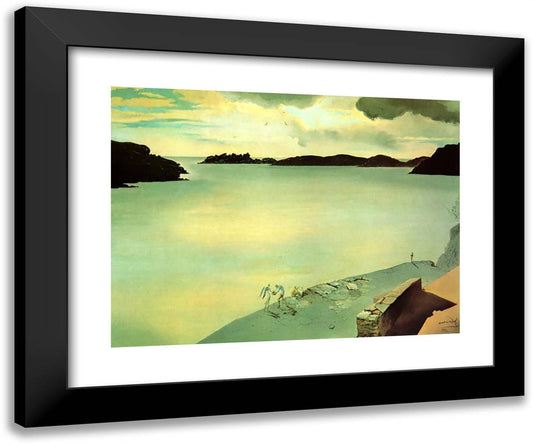 Landscape of Port Lligat 24x20 Black Modern Wood Framed Art Print Poster by Dali, Salvador