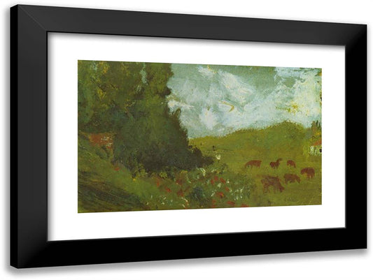 Landscape with Animals 24x18 Black Modern Wood Framed Art Print Poster by Dali, Salvador