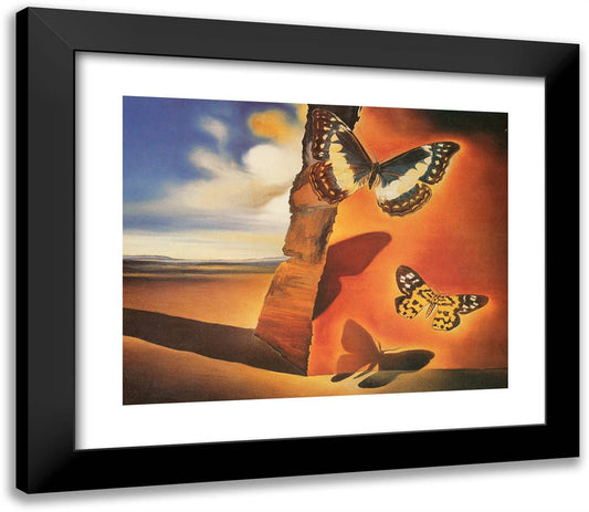 Landscape with Butterflies 23x20 Black Modern Wood Framed Art Print Poster by Dali, Salvador