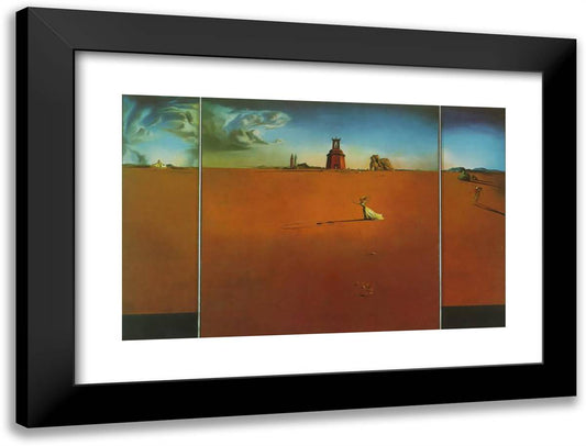 Landscape with Girl Skipping Rope 24x18 Black Modern Wood Framed Art Print Poster by Dali, Salvador