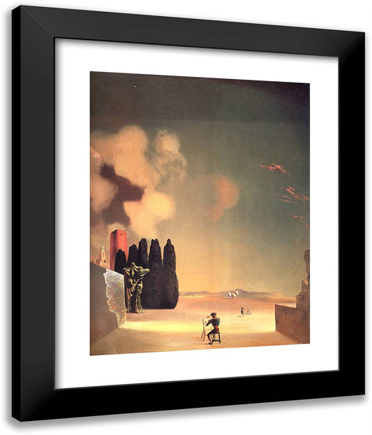 Landscape with Mysterious Details 20x24 Black Modern Wood Framed Art Print Poster by Dali, Salvador