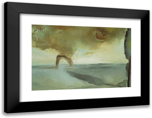 Landscape with Rock in the Shape of a Triumphal Arch 24x19 Black Modern Wood Framed Art Print Poster by Dali, Salvador