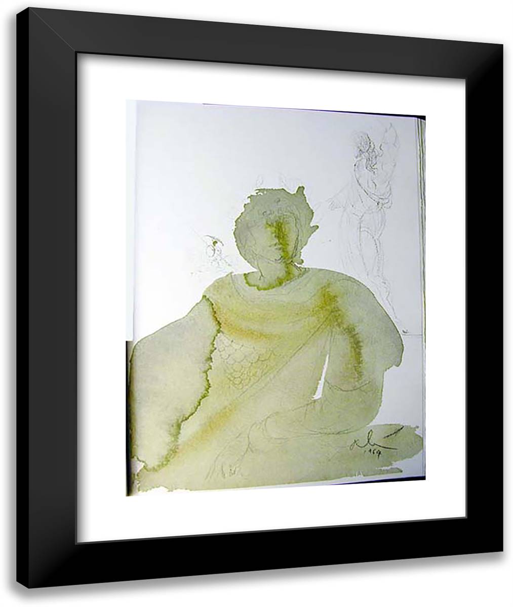 Licet Tributum Dare Caesari 20x24 Black Modern Wood Framed Art Print Poster by Dali, Salvador
