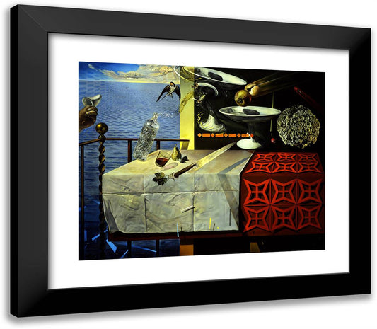 Living Still Life 23x20 Black Modern Wood Framed Art Print Poster by Dali, Salvador