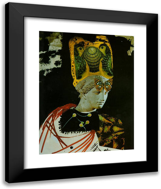 Mad Mad Mad Minerva - Illustration for 'Memories of Surrealism' 20x24 Black Modern Wood Framed Art Print Poster by Dali, Salvador