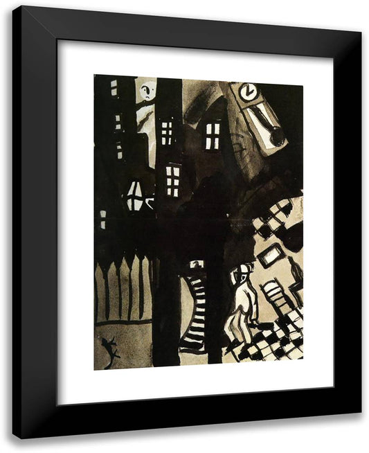 Madrid. Drunk Man 19x24 Black Modern Wood Framed Art Print Poster by Dali, Salvador