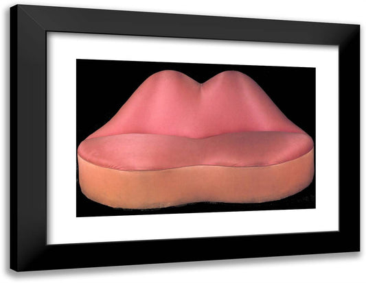 Mae West Lips Sofa 24x19 Black Modern Wood Framed Art Print Poster by Dali, Salvador