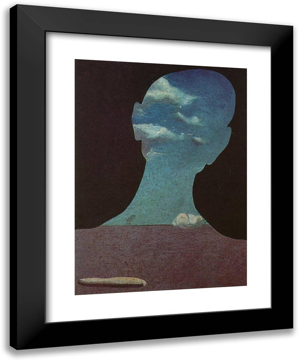 Man with His Head Full of Clouds 19x24 Black Modern Wood Framed Art Print Poster by Dali, Salvador