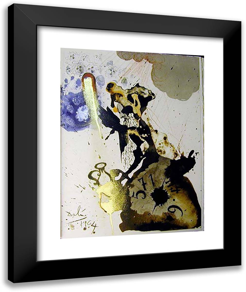 Mane, Thecel, Phares 20x24 Black Modern Wood Framed Art Print Poster by Dali, Salvador