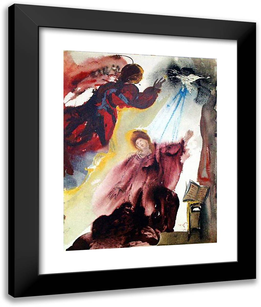 Mariae Annunciato (Luke 126F) 20x24 Black Modern Wood Framed Art Print Poster by Dali, Salvador
