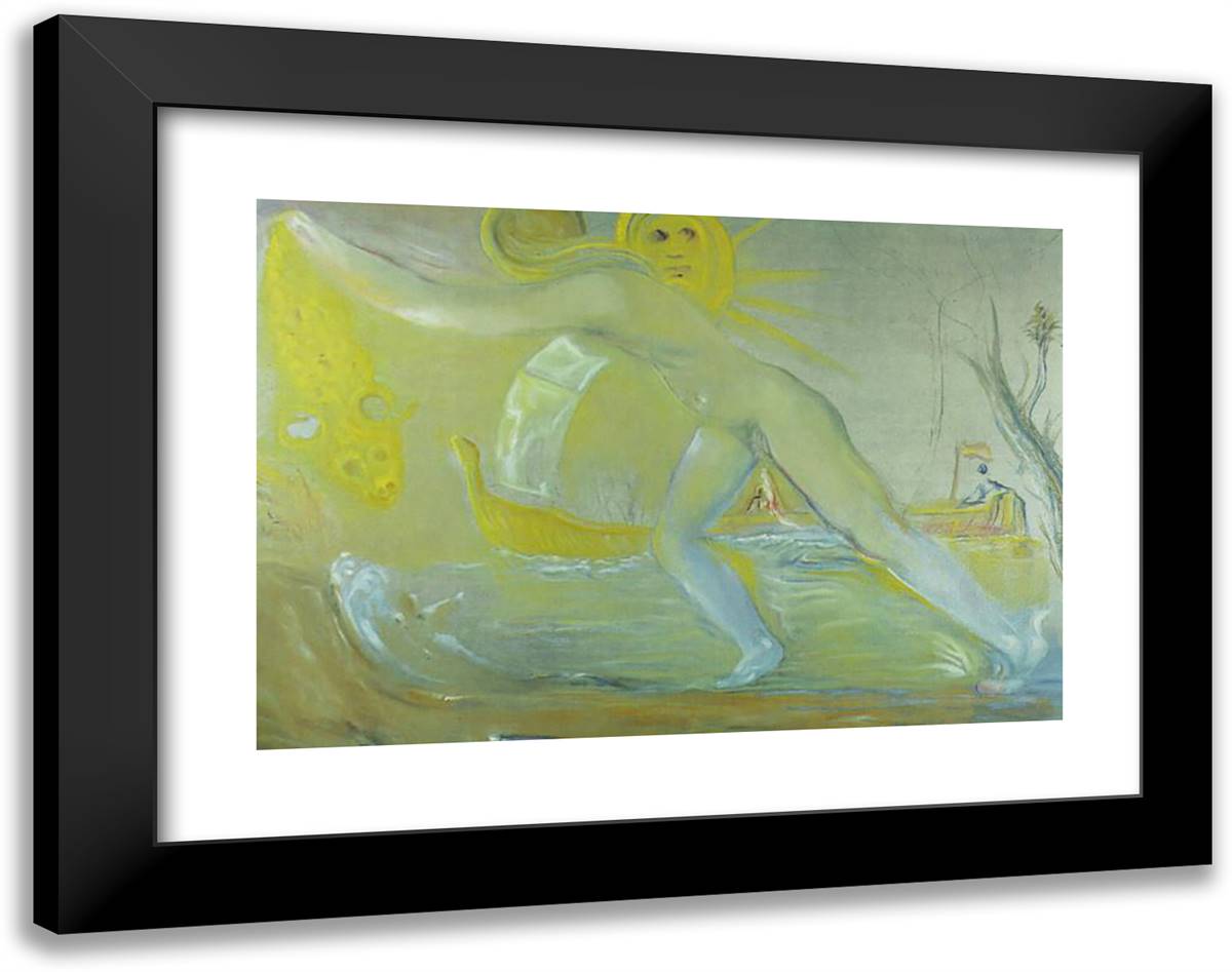 Medea or Jason Taking Possession of the Golden Fleece 24x19 Black Modern Wood Framed Art Print Poster by Dali, Salvador