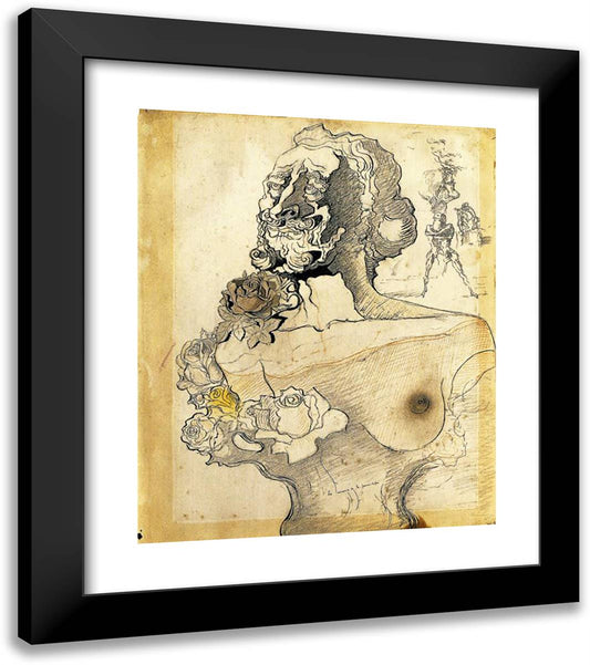 Memory of the Child Woman 20x23 Black Modern Wood Framed Art Print Poster by Dali, Salvador