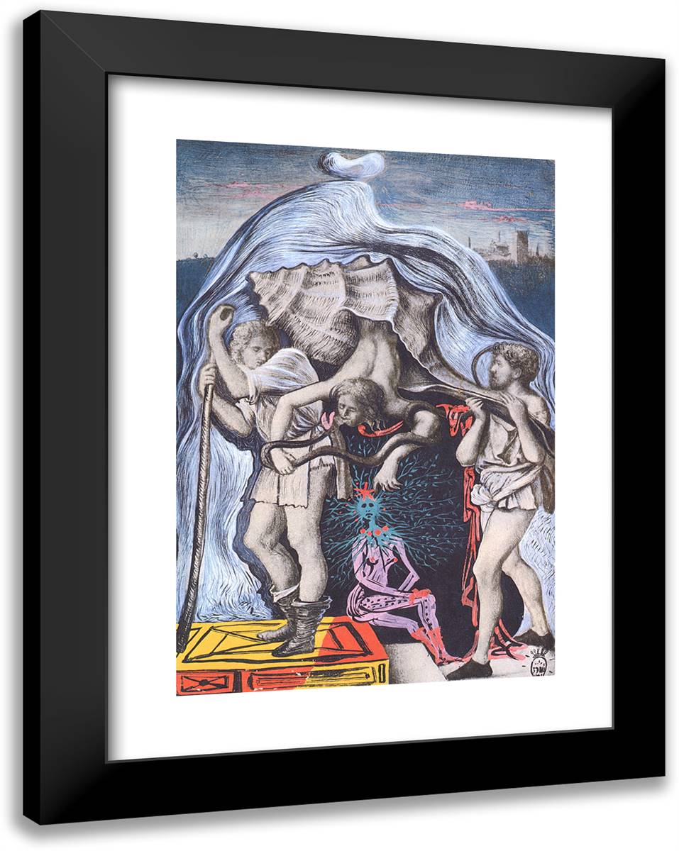 Metamorphosis of the Five Allegories of Giovanni Bellini 19x24 Black Modern Wood Framed Art Print Poster by Dali, Salvador