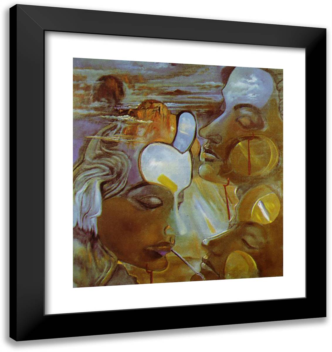 Mirror Women - Mirror Head 20x21 Black Modern Wood Framed Art Print Poster by Dali, Salvador