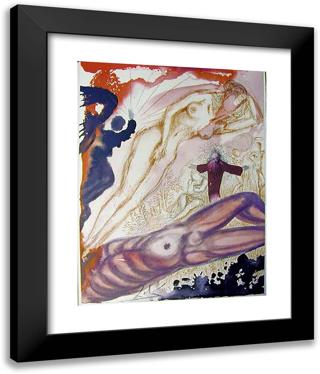 Mulier E Latere VIri 20x24 Black Modern Wood Framed Art Print Poster by Dali, Salvador