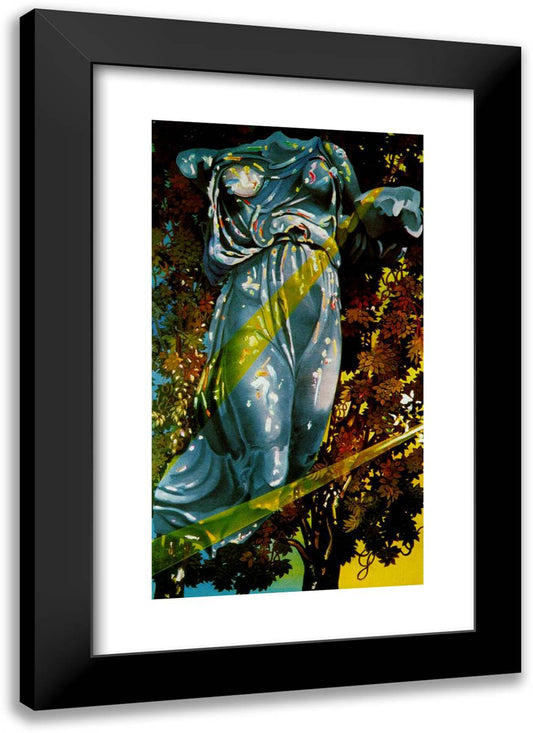 Nike, VIctory Goddess of Samothrace, Appears in a Tree Bathed in Light 17x24 Black Modern Wood Framed Art Print Poster by Dali, Salvador