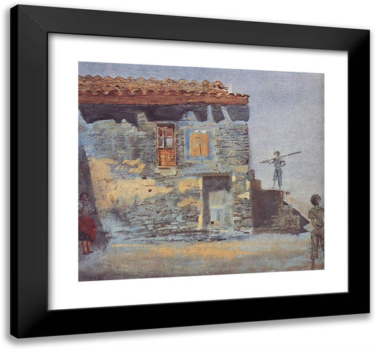 Noon (Barracks of Port Lligat) 21x20 Black Modern Wood Framed Art Print Poster by Dali, Salvador