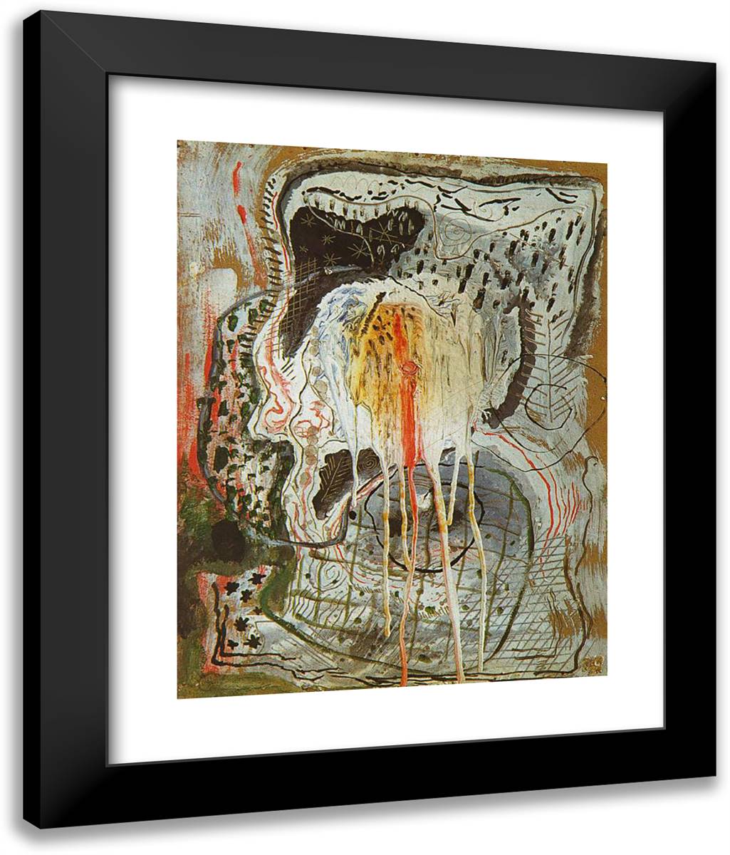 Nude Woman in an Armchair 20x24 Black Modern Wood Framed Art Print Poster by Dali, Salvador