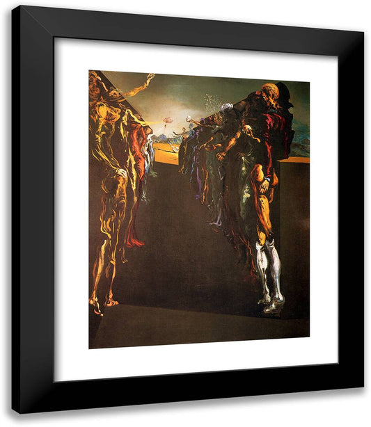 Palladio's Thalia Corridor 20x23 Black Modern Wood Framed Art Print Poster by Dali, Salvador