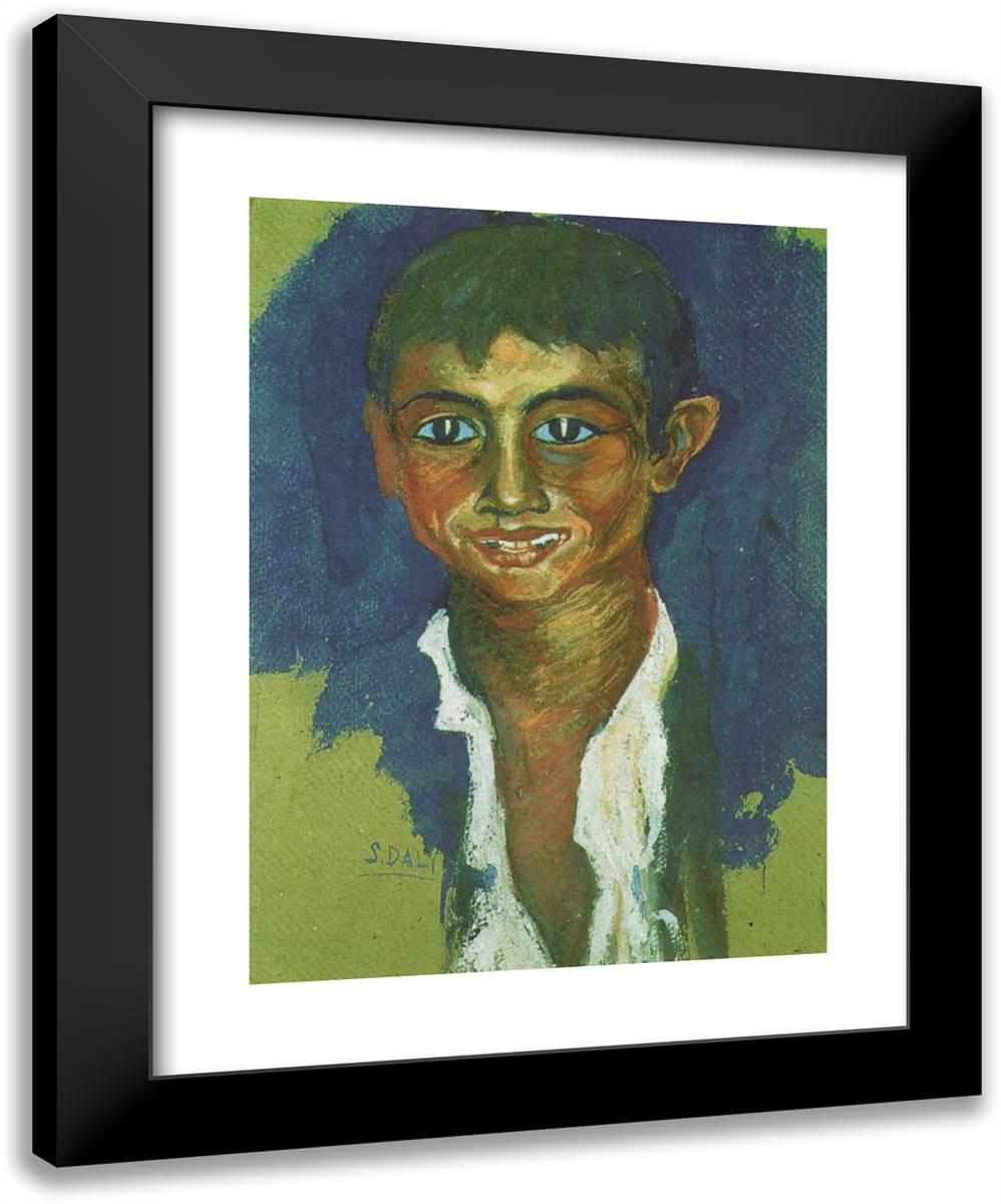 Portrait of a Gipsy 19x24 Black Modern Wood Framed Art Print Poster by Dali, Salvador