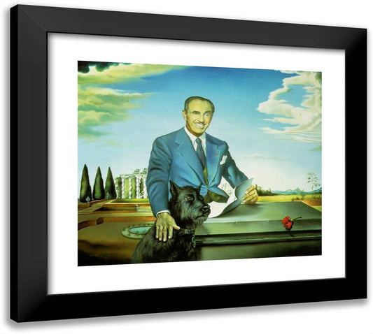 Portrait of Colonel Jack Warner 22x20 Black Modern Wood Framed Art Print Poster by Dali, Salvador