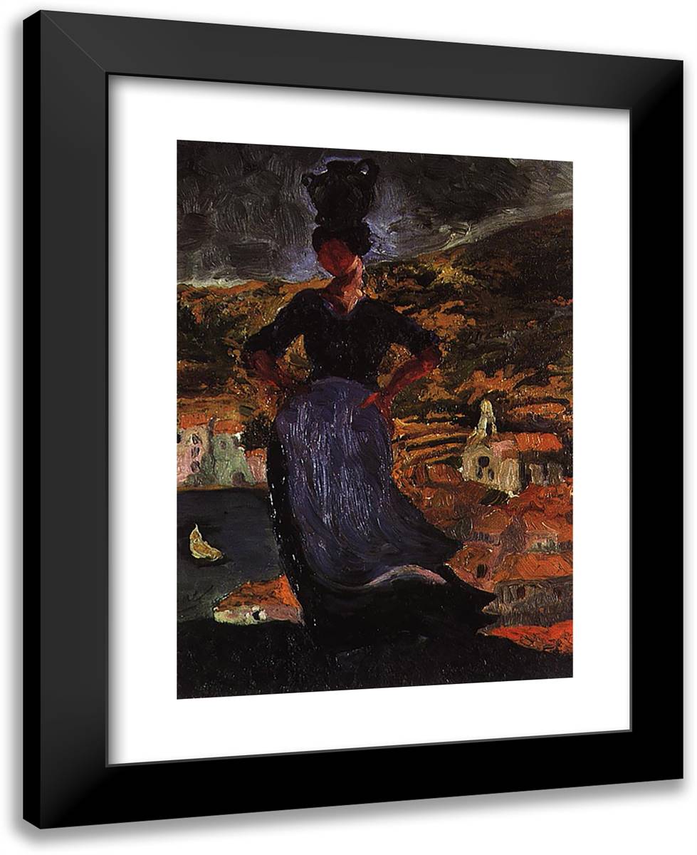Portrait of Hortensia 19x24 Black Modern Wood Framed Art Print Poster by Dali, Salvador