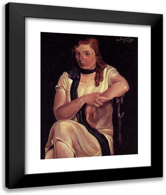 Portrait of Maria Carbona 20x24 Black Modern Wood Framed Art Print Poster by Dali, Salvador