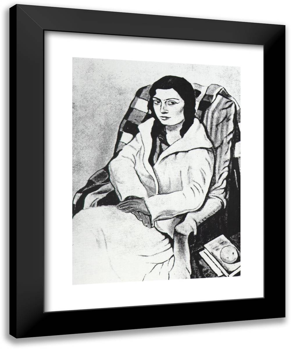 Portrait of My Sister (Original State) 19x24 Black Modern Wood Framed Art Print Poster by Dali, Salvador