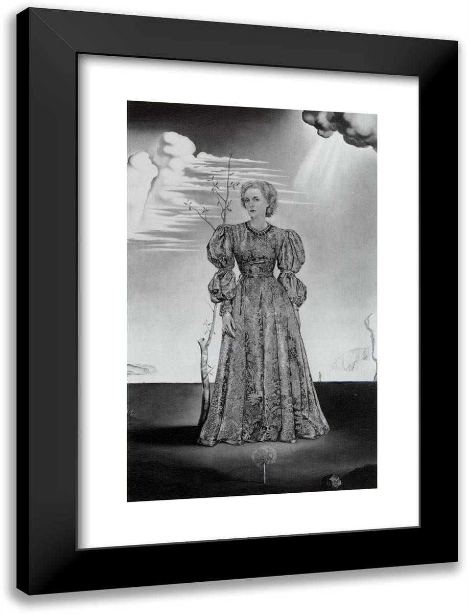Portrait of Nada Pachevich 18x24 Black Modern Wood Framed Art Print Poster by Dali, Salvador