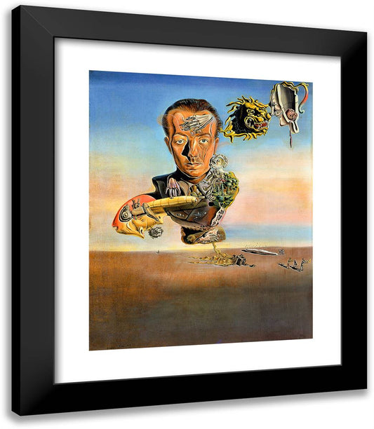 Portrait of Paul Eluard 20x23 Black Modern Wood Framed Art Print Poster by Dali, Salvador