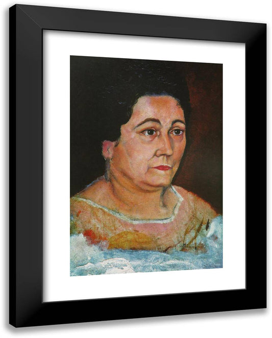 Portrait of the Artist's Mother, Dofia Felipa Dome Domenech De, Dali 19x24 Black Modern Wood Framed Art Print Poster by Dali, Salvador