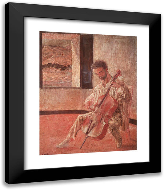 Portrait of the Cellist Ricard Pichot 20x24 Black Modern Wood Framed Art Print Poster by Dali, Salvador
