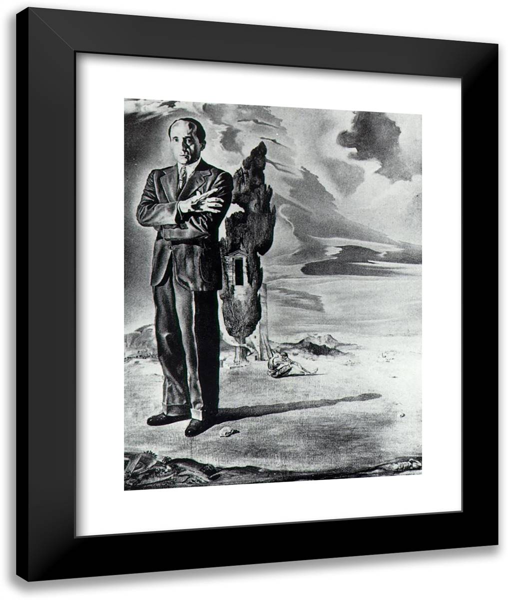 Portrait of the Marquis De Cuevas 20x24 Black Modern Wood Framed Art Print Poster by Dali, Salvador