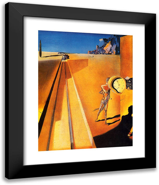 Premature Ossification of a Railroad Station 20x24 Black Modern Wood Framed Art Print Poster by Dali, Salvador