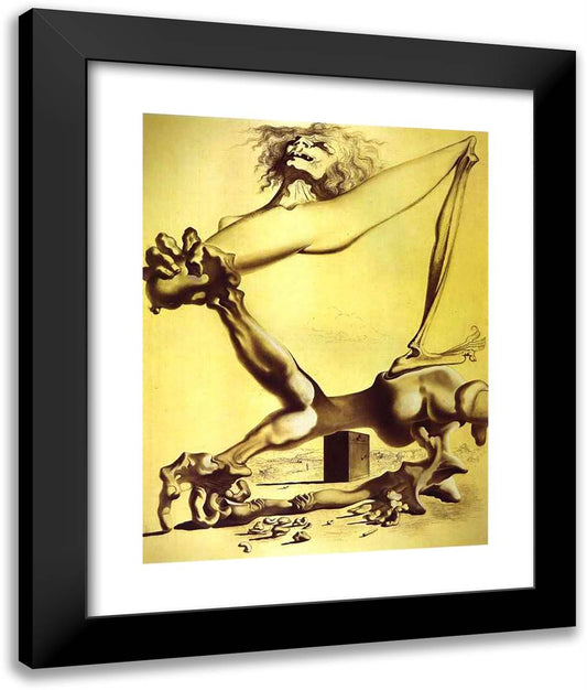 Premonition of Civil War 20x24 Black Modern Wood Framed Art Print Poster by Dali, Salvador