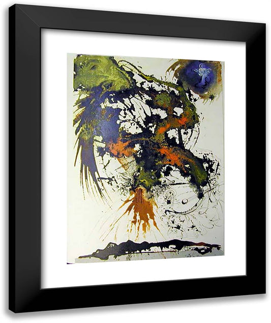 Proelium Magnum in Caelo 20x24 Black Modern Wood Framed Art Print Poster by Dali, Salvador