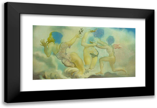 Psychoanalysis and Morphology Meet 24x16 Black Modern Wood Framed Art Print Poster by Dali, Salvador