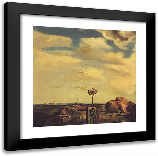 Puzzle of Autumn 20x20 Black Modern Wood Framed Art Print Poster by Dali, Salvador