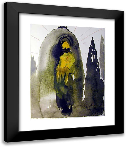 Quis Ascendet in Mentem Domini 20x24 Black Modern Wood Framed Art Print Poster by Dali, Salvador