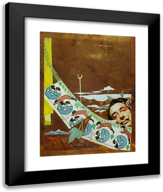 Ready-To-Wear Fashion for Next Spring; 'Garlands, Nests and Flowers' 20x24 Black Modern Wood Framed Art Print Poster by Dali, Salvador