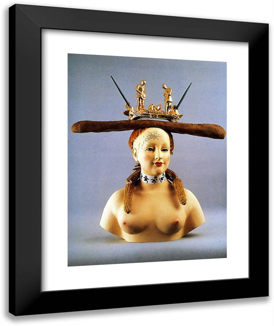 Retrospective Bust of a Woman 20x24 Black Modern Wood Framed Art Print Poster by Dali, Salvador