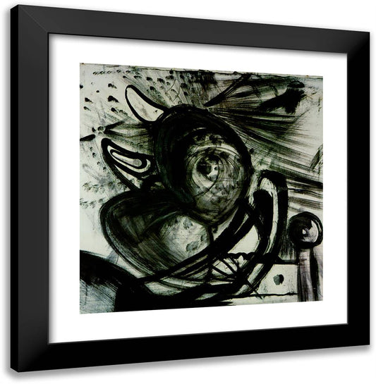 Rhinocerotic Portrait of Vermeer's 'Lacemaker' 20x20 Black Modern Wood Framed Art Print Poster by Dali, Salvador