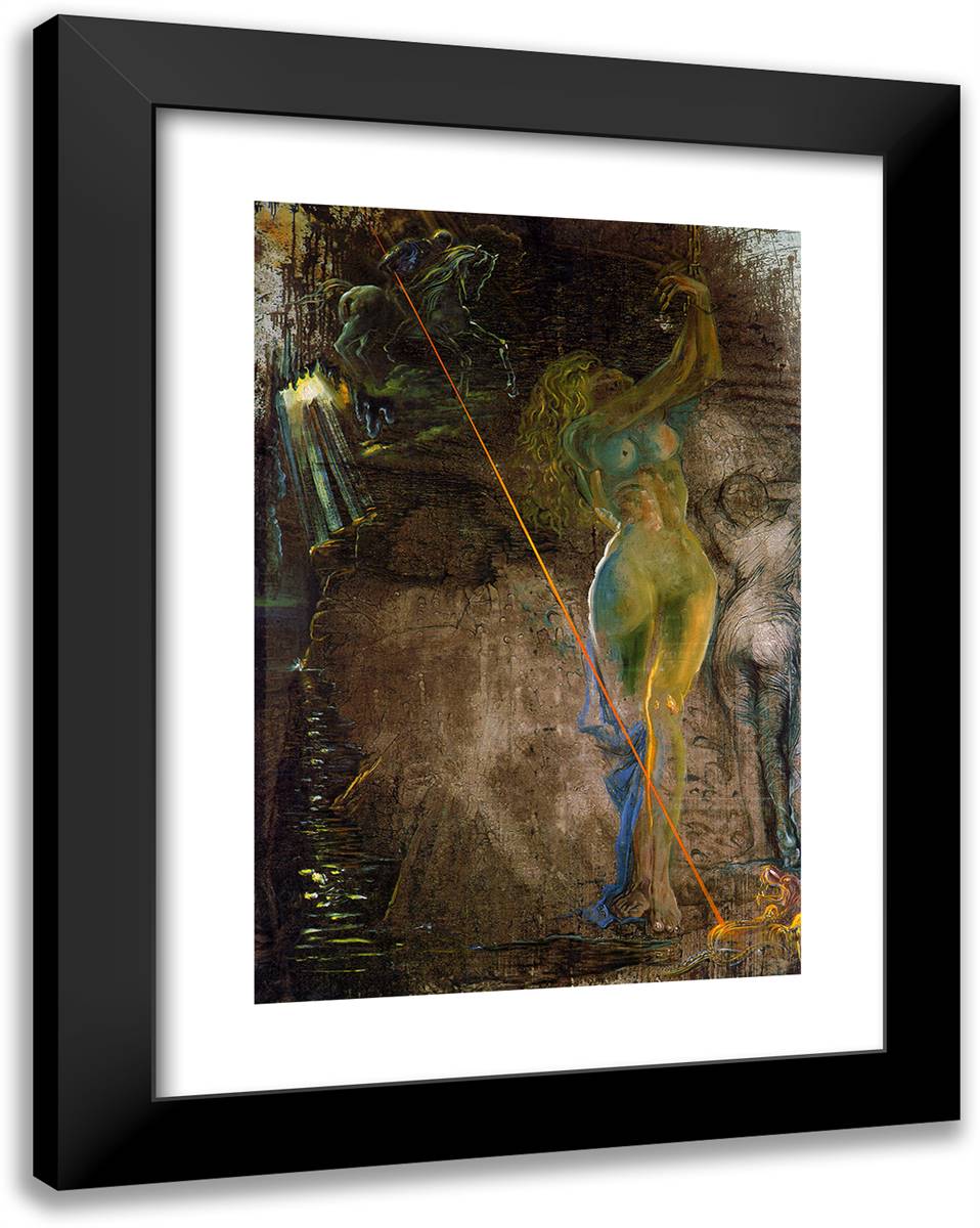 Roger Freeing Angelica (St. George and the Damsel) 19x24 Black Modern Wood Framed Art Print Poster by Dali, Salvador
