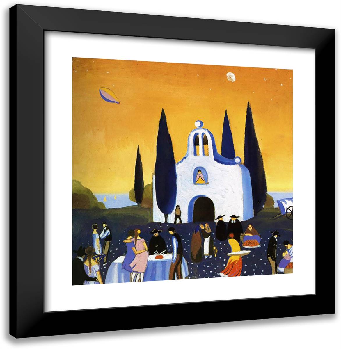 Romeria Pilgrimage 20x20 Black Modern Wood Framed Art Print Poster by Dali, Salvador